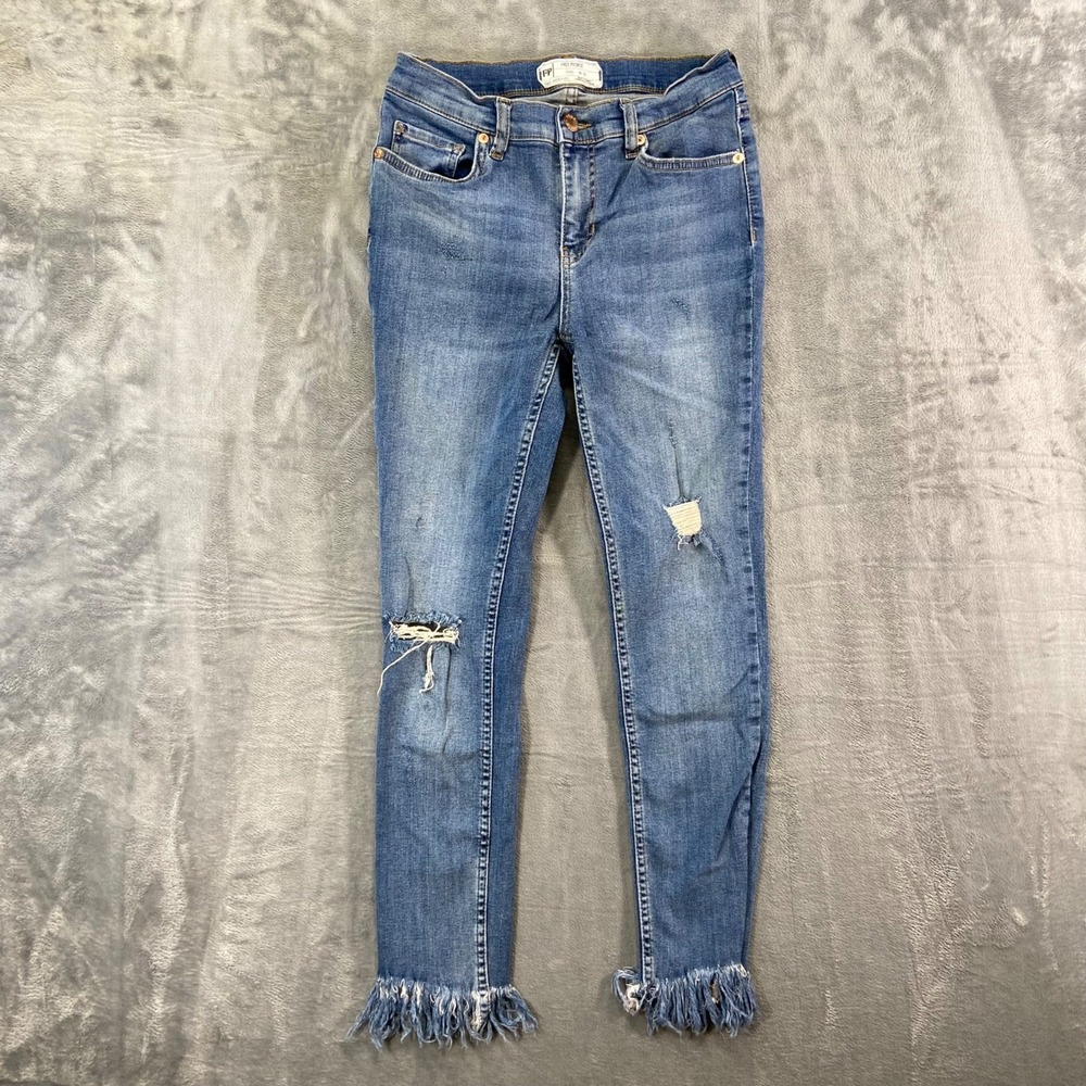 Free‎ People Distressed Skinny Jeans Women's Size 26 Blue Denim